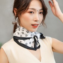 실크 쁘띠 스카프 봄 머리띠 졸업식 여성 주름 목주름 금새록 미니 수지 스카프