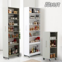 이케아 냉장고옆수납장 주방 틈새 수납장 김치냉장고 냉장고장, 600mm, 03. 아헛 ARON 7단 주방틈새장 좁은형, 화이트