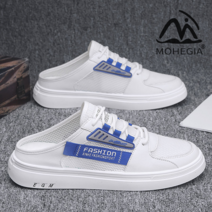 MOHEGIA 캔버스 신발 통기성 보드 신발 캐주얼 신발 남성 패션 하프 슬리퍼