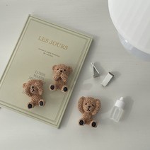 그날의향기 테디베어 곰돌이 차량용 석고방향제 차량용방향제 새차선물 디퓨저 방향제, 레몬라벤더, 눈가린 테디베어