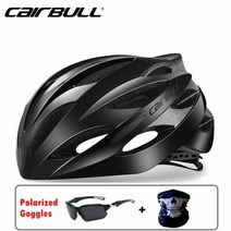 Cairbull 선글라스와 초경량 사이클링 헬멧 선물 Intergrally-molded MTB 자전거 헬멧 레이싱 산악 도로 자전거 헬멧, 54-58cm, 검은 색