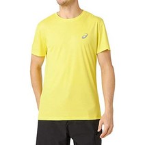 마라톤복 asics 2011a069 남자 런닝웨어 반팔 셔츠, 작은, 레몬 스파크