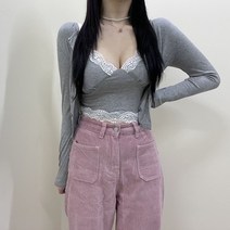 VANANA2 여성 레이스 캡내장 나시 가디건 세트 3color