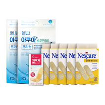 쓰리엠넥스케어일반형밴드(염화벤잘코늄반창고(1회용)) 20매 x 5개 총 100매 + 슈퍼픽스멸균방수밴드 2매 x 2개 방수필름 + 밴드골드 플러스(BANDGOLD 10매 멸균밴드, 혼합형 총 100매 + 방수필름 2매 + 멸균밴드10매