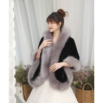 드레스 인조 폭스 밍크 숄 케이프 밍크 코트 5칼라 망토 신부웨딩 한복 가을 겨울