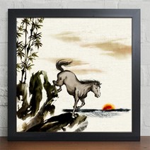 아트박스/꾸밈 ix274-행운과부귀_건강을빌어주는말그림_인테리어액자, 블랙/A타입-말과학