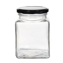 캔들 용기 블랙 뚜껑 사각 글라스 730ml/쨈병 유리병
