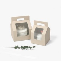 하우스 그레이지 투명케이크상자 (x 5개), 화이트사각, 5개