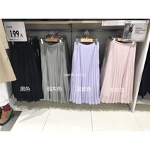 Uniqlo 448502 여성용 플리츠 스커트 (봄 출시되는 새로운 플리츠 스커트) 스커트