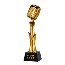 음악 대회 시상 트로피 노래경연 시상 황금 마이크 트로피, A