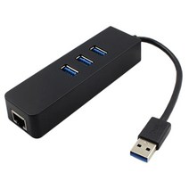 스위칭허브 USB 3.0 허브 노트북용 3포트 기가비트 이더넷 포트 usb 플래시 하드, 검은색