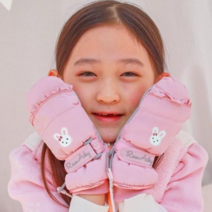 로라앨리 벙어리 더블 프릴 스키 장갑 어린이 유아 아동 겨울 패딩 장갑