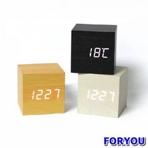 ForU6 LED 우드 큐브 탁상시계 공부방시계 미니 책상용시계 카페시계 사무실시계, 상세페이지 참조