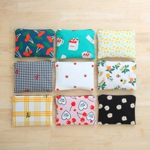 10개세트 17cm파우치만들기 생리대파우치 나미꼬퀼트2, 무늬원단랜덤구성