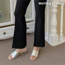 로즈블로썸 멜팅브라운 여성 데일리 통굽 미들힐 뮬 슬리퍼 9color (8258977)