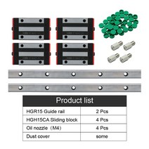 사각 선형 가이드 레일 CNC 라우터 조각용 HGR15 HGR20 200mm-1500mm HGH15CA HGW15CC HGH20CA HGW20CC 4 개 2, [21] 1500mm, [01] 2 HGR15 4 HGH15CA