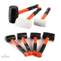 milovhi 고급형 고무망치 340g 450g 560g 680g 우레탄 망치 바닥 타일 사전점검 망치, 흑색340g(191298)