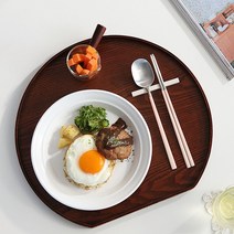 보라리빙 우드 트레이 나무 티 옻칠 쟁반, 다크브라운