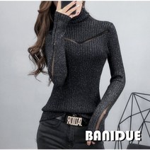 [바니드] 목폴라 긴소매 스웨터 여성 겨울 가을겨울 니트 슬림 이너티 -2182