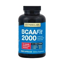 Fitness Labs BCAA Fit 2000 - 근육 성장 및 회복을 위한 분지쇄 아미노산* (200캡슐), 200 Capsules