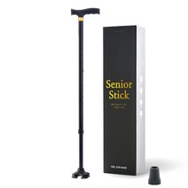 [지팡이캡] 라니핏 기능성 LED 조명 노인 지팡이 D, 블랙, 1세트