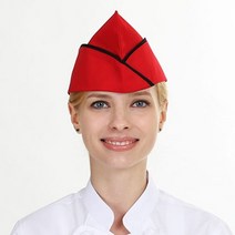 패밀리 레스토랑 고객 응대 서비스 단체 모자 레드