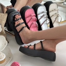 더구두 벨티드 스트랩 통굽 플랫폼 샌들-6195