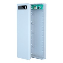 10x18650 파워 뱅크 케이스 듀얼 USB LCD 디스플레이 휴대 전화 충전 DIY 쉘, 하얀색