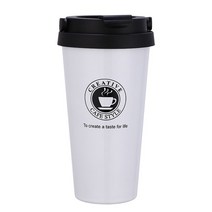 ZZJJC 더블 커피잔 304 스테인리스 텀블러 남녀 동반 토트 커피잔 차량용물컵, 500ml, 흰색