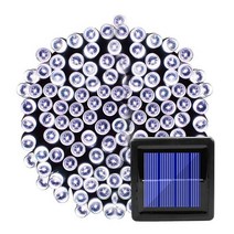 방가로용품 야외 태양 끈 빛 200LED 8 모드 램프 정원에 대 한 방수 요정 갈 랜드, 04 white_01 7M 50 LEDs