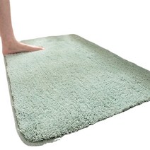 ANKRIC 퓨어 컬러 욕실 미끄럼 방지 매트 북유럽카페트, 벨벳레이크 그린, 40*60cm