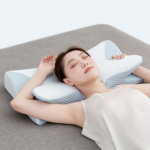 터치온리 기능성 3D 메모리폼 경추베개 나비형, 아이스 굴링 블루, 1개