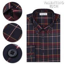 발렌티노리치 남자 따뜻한 색감 체크 정장셔츠 VN3054