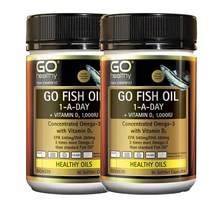 뉴질랜드 고헬씨 GO Healthy 피쉬오일 원어데이 + 비타민D 1000IU 90캡슐, 2팩