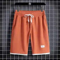 WZC 여름 남성 레이어드 5부 반바지 와플 스트링밴딩 와이드 팬츠 캐주얼 트레이닝 빅사이즈 M~5XL 6컬러