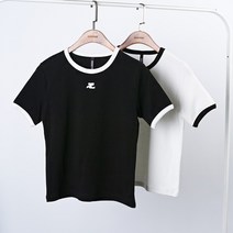 센스 자수패치 링거티 여성 반팔티셔츠