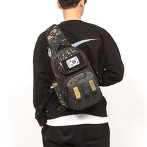밀리터리 덕후 슬링백 어깨매는가방 베낭 트레일러닝백팩, CAMO BLACK