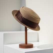 플랫 탑 밀짚모자 여성 여름 멋진 레트로 탑모자 패션 양산 태양 자외선 차단 귀여운 패션 오목탑 외출