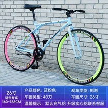 스피디 픽시 자전거 트랙 싸이클 하이브리드 경륜 출근 플라이휠 로드 퇴근, 40도 블루핑크