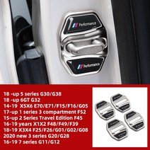 BMW 도어 스트라이커 커버 크롬 F30 F46 G20 G30 4pc, 프리사이즈, 은화