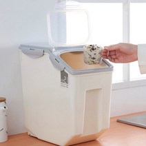 쌀통 잡곡통 10kg 15kg 항아리 뒤주 보관 쌀 진공 계량 보관함, 그레이 10kg