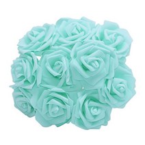 품 생일 102030Pcs 8cm 인공 PE 거품 웨딩 테이블 홈 장식 DIY 스크랩북 품에 대 한 장미 꽃 신부 부케, 10pcs, Mint green