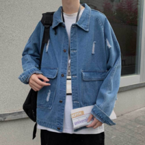오너클랜 남자 데님 셔츠 빈티지 오버핏 레이어드 자켓 코디
