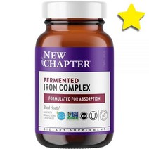 New Chapter 철분제 철분 아이언 Iron 식품 새로운발효 컴플렉스 복용량 1회 60개 2개월 분량