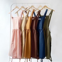 청년리빙 비비드 방수 원피스 앞치마, 베이지