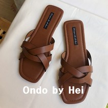 온도바이헤이 발편한 플랫 꼬임 여름 여성 슬리퍼