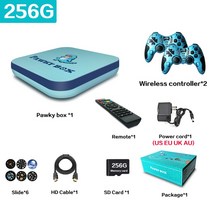 Pawky 박스 게임 콘솔 PS1/DC/Naomi 50000 + 슈퍼 와이파이 미니 TV 키드 레트로 4K 비디오 플레이어, 256G 50000 Games GB