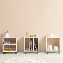 이동식 보조 책장 아기 북카트 바퀴 달린 이동 책꽂이 사무실 거실 아이방 원룸, 바퀴형 3칸 협탁