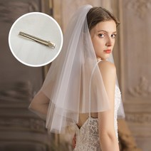 엘블랑꼬 자체제작 집게핀 셀프웨딩 베일 면사포 풍성하고 부드러운 두겹 베일