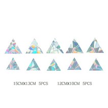 샤워부스안전필름 밖에서안보이는필름 9pcs 정전기 유리 고양이 벌새 트럼펫 레인보우 프리즘 pvc 접착제 무료 창 필름 이동식 유리 창 그릴, 3각 10개